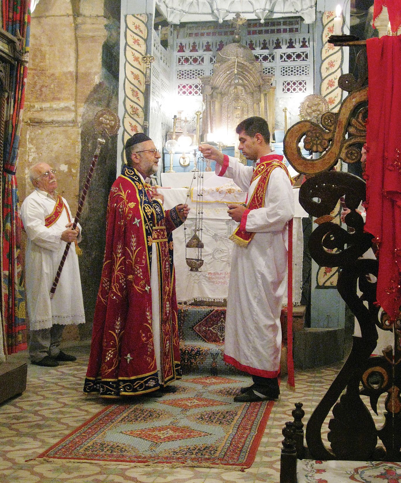Fr. Gabriel Akyüz celebrates liturgy at the Church of the Forty Martyrs, Mardin
